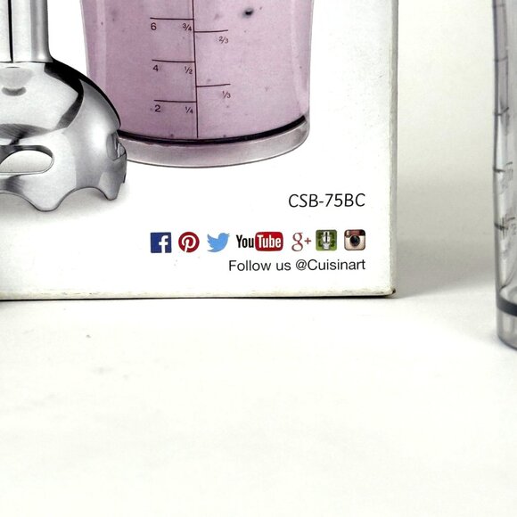 Cuisinart Smart Stick 2 Speed Immersion Blender Csb-75 With Cup And Box - Picture 5 of 7